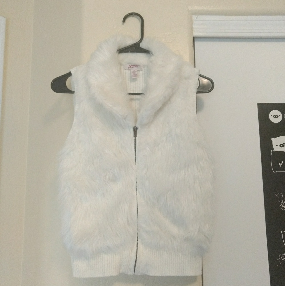 Faux Fur White Vest